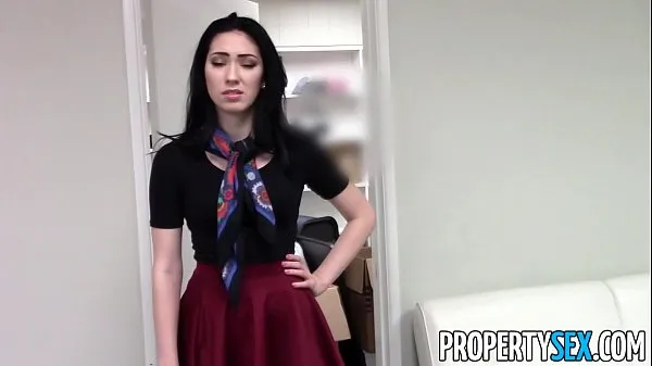 Watch PropertySex - Beautiful brunette real estate agent home office sex video warm Clips