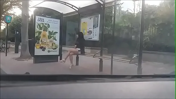 Watch bitch at a bus stop warm Clips