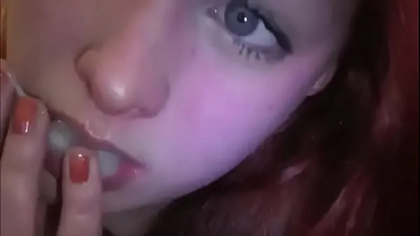 Married redhead playing with cum in her mouth گرم کلپس دیکھیں