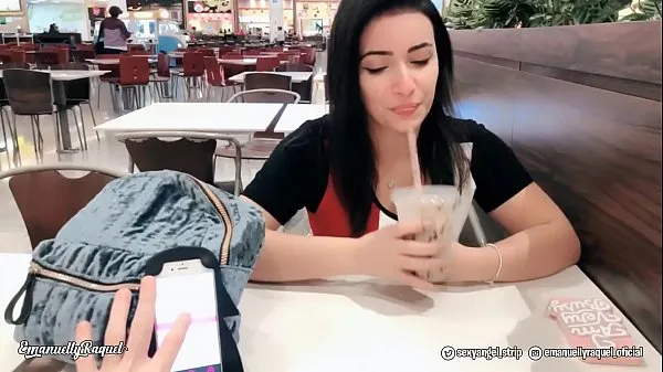 Watch Emanuelly Cumming in Public with interactive toy at Shopping Public female orgasm interactive toy girl with remote vibe outside warm Clips