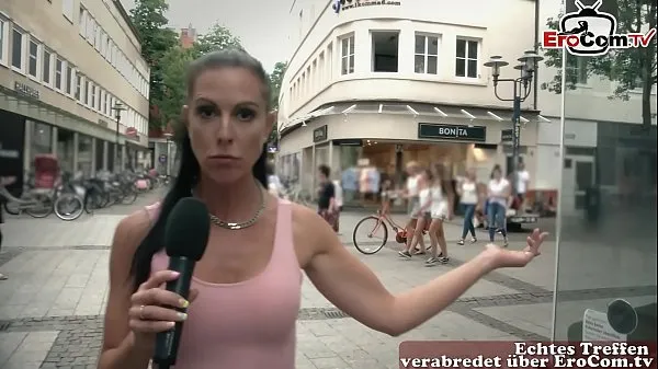 Watch German milf pick up guy at street casting for fuck warm Clips
