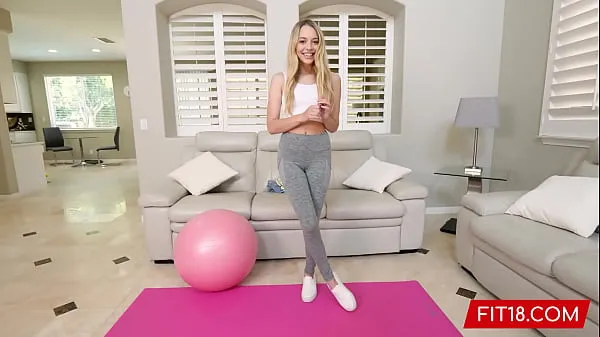 Watch FIT18 - Lily Larimar - Casting Skinny 100lb Blonde Amateur In Yoga Pants - 60FPS warm Clips