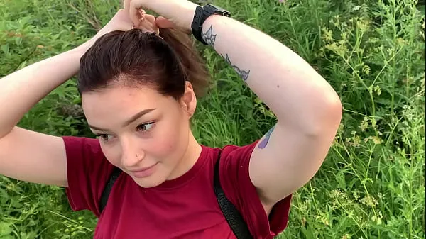 Sıcak Klipler public outdoor blowjob with creampie from shy girl in the bushes - Olivia Moore izleyin