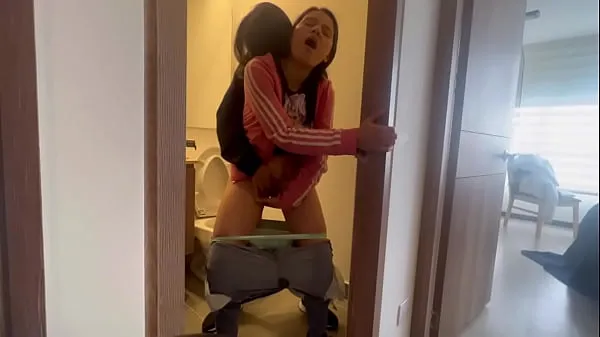 Watch My friend leaves me alone at the hot aunt's house and we fuck in the bathroom warm Clips