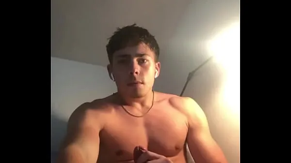 Watch Hot fit guy jerking off his big cock warm Clips