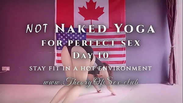 Watch Good yoga training on a new yoga mat. Day 10 of non-nude yoga warm Clips