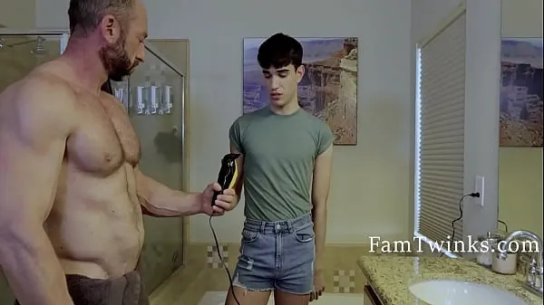 Watch Shy Stepson Helps Stepdad Shave His Balls warm Clips