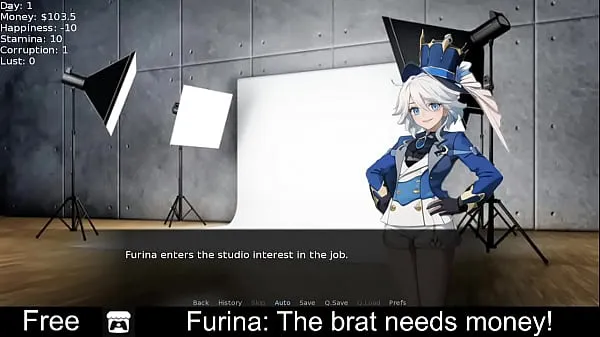Watch Furina: The brat needs money! (free game itchio) Visual Novel, Role Playing warm Clips